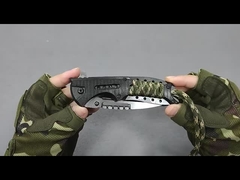 عمده فروش سفارشی OEM در فضای باز کمپینگ شکار پلاستیکی دستگیره طناب قطره سیاه تیغه تاشو جیبی